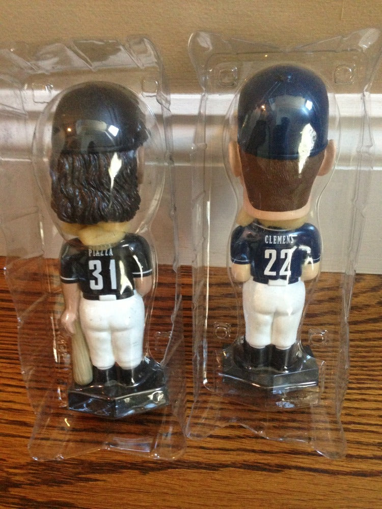 Mike Piazza & Roger Clemens Bobble Head 2002 Sga WS Bat Incident Rare Pair mets
