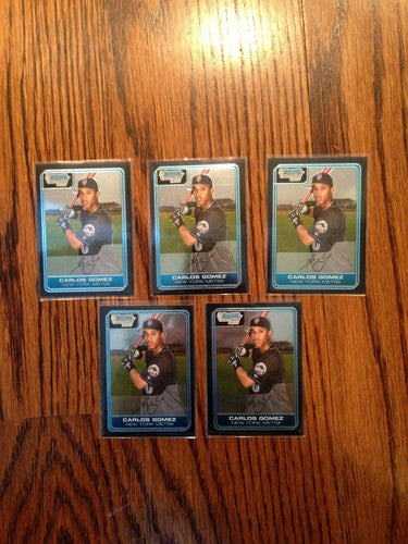 Carlos Gomez 2006 Bowman Chrome True Rookie Card  Mint Lot Of 5 Gradable  Rc
