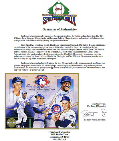 Warren Spahn Kingman Jenkins williams Signed Cubs photo  LE Upper Deck CARD COA