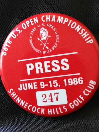 1986 Us Open Golf Championship Press Pin  Shinnecock Hills Ny Floyd 2 1/4  Mint