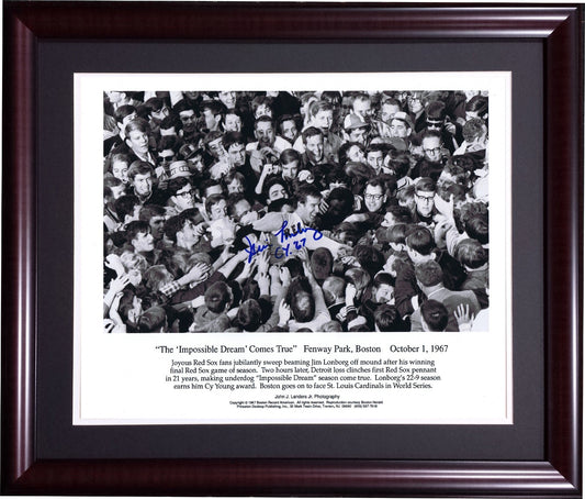 Jim Lonborg Signed 11x14 FRAMED Photo Impossible Dream Red Sox CY 67 autograph