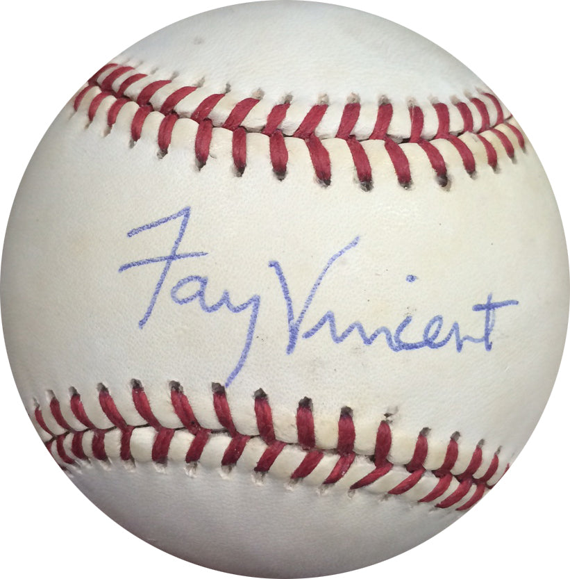 Fay Vincent Signed Official Bill White Baseball MLB Commissioner Auto cbm COA
