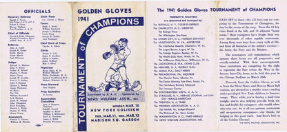 1941 Golden Gloves Vintage boxing Program Madison Square Garden RARE nm - mint