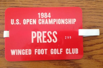 1984 U.S Open Golf Championship Press Pass Arm Band Winged Foot Fuzzy Zoeller MT