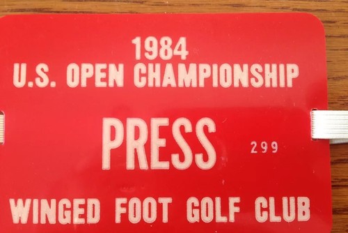 1984 U.S Open Golf Championship Press Pass Arm Band Winged Foot Fuzzy Zoeller MT