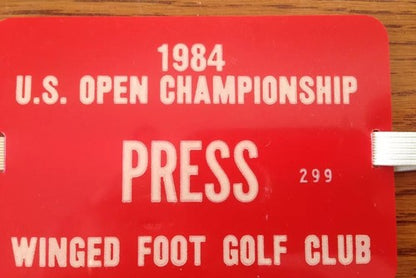 1984 U.S Open Golf Championship Press Pass Arm Band Winged Foot Fuzzy Zoeller MT