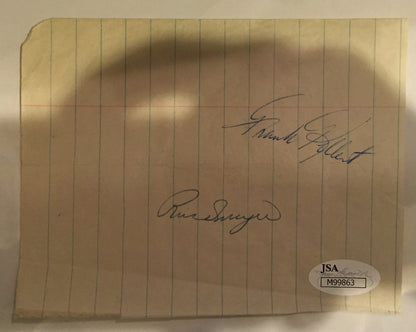 Frank Kellert & Russ Meyer Signed Cut 1955 WS Brooklyn Dodgers JSA Auto