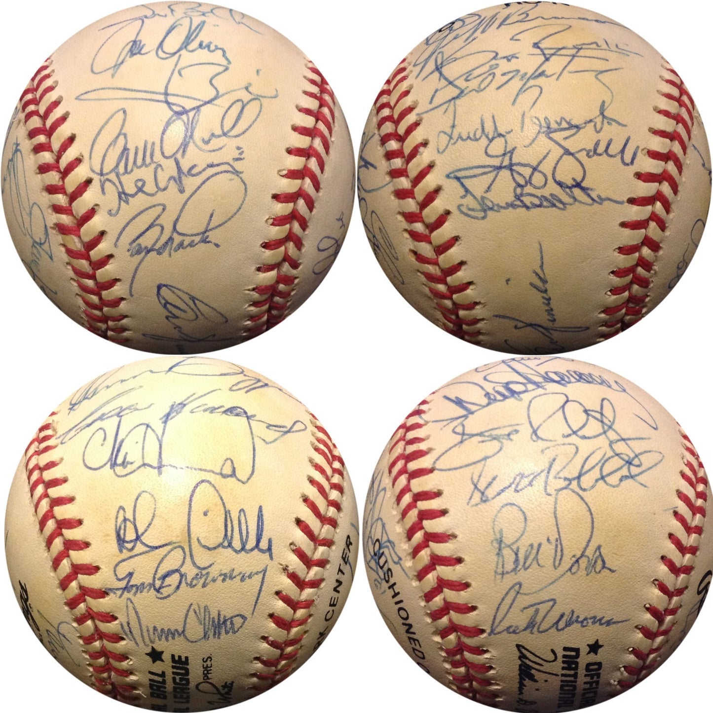 1992 Cincinnati Reds Team Signed NL Baseball 28 Autos Piniella Larkin Perez COA