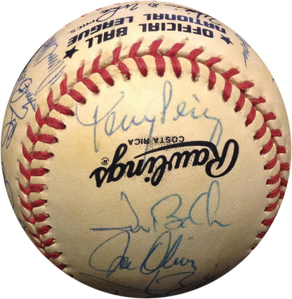 1992 Cincinnati Reds Team Signed NL Baseball 28 Autos Piniella Larkin Perez COA
