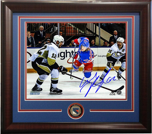 Carl Hagelin Signed 8x10 Winning Shot Photo FRAMED Rangers Coin Auto STEINER COA