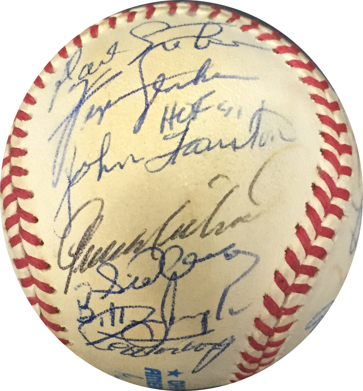 Multi Signed Official American League Baseball with 28 Autos Murcer Jenkins COA