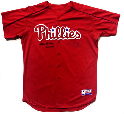 Steve Carlton Signed 2x Inscribed HOF 94 Phillies Baseball Jersey Auto JSA Coa