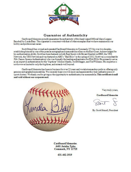 Linda Blair Signed Official Mlb Baseball RARE BOLD Auto "The Exorcist" COA