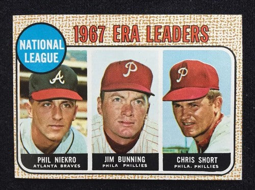 1968 Topps Niekro Bunning Era Leaders Gem Mint Card #7 Beauty Sharp