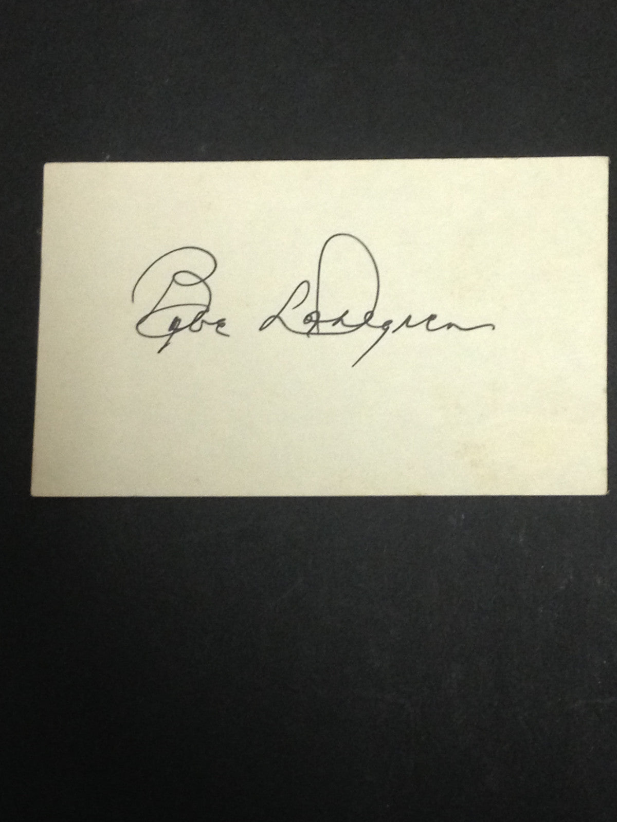 Babe Dahlgren signed 3x5 index card cut Yankees replaced lou gehrig MT auto JSA