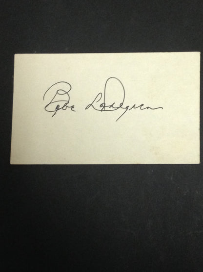 Babe Dahlgren signed 3x5 index card cut Yankees replaced lou gehrig MT auto JSA