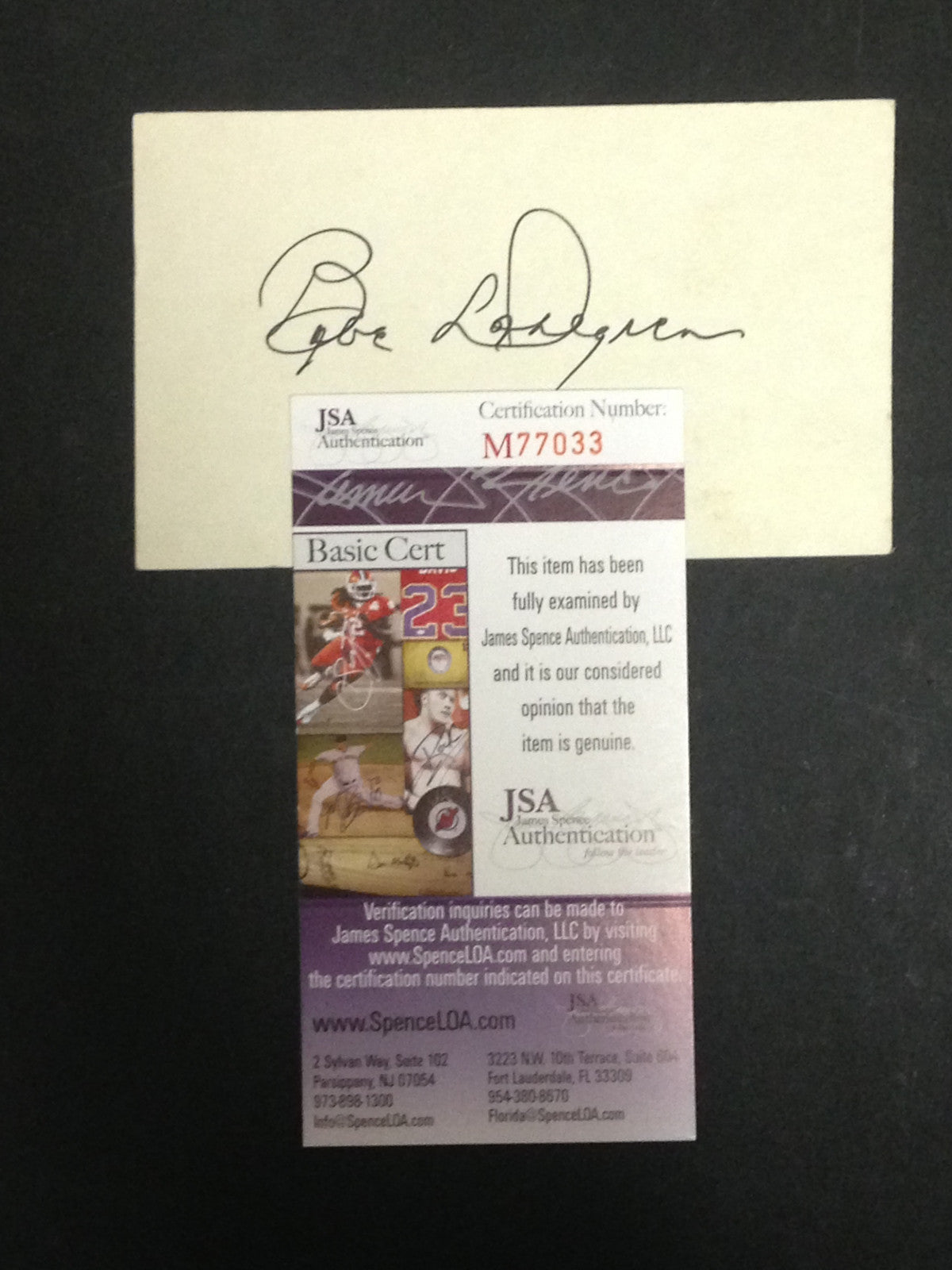 Babe Dahlgren signed 3x5 index card cut Yankees replaced lou gehrig MT auto JSA