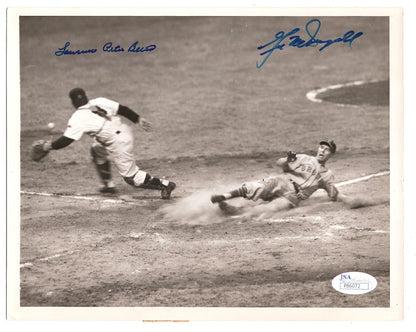 Yogi Lawrence Peter Berra Gil McDougald signed original wire photo auto JSA COA