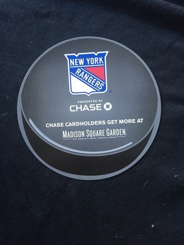 New York Rangers Hockey Puck Refrigerator Magnet Chase Promo 6 “ Inches Msg