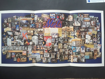 1986 New York Mets Amazin Era 25TH Old Timers Day Program Poster 24x13 Nm Rare