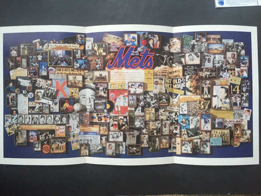 1986 New York Mets Amazin Era 25TH Old Timers Day Program Poster 24x13 Nm Rare