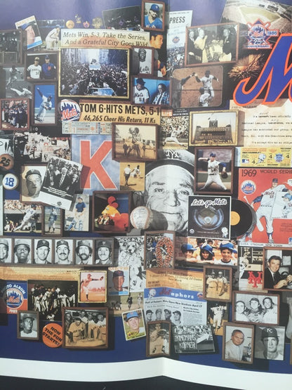 1986 New York Mets Amazin Era 25TH Old Timers Day Program Poster 24x13 Nm Rare