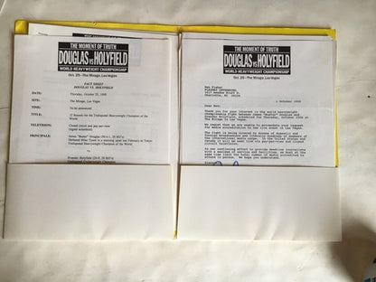 Buster Douglas  Evander Holyfield World Heavyweight Fight Press Kit 1990 mirage
