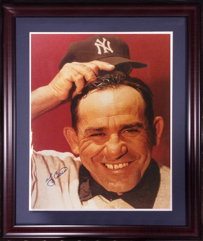 Yogi Berra NY Yankees signed 10x14 framed 1957 Famous photo Mt auto HOF CBM COA
