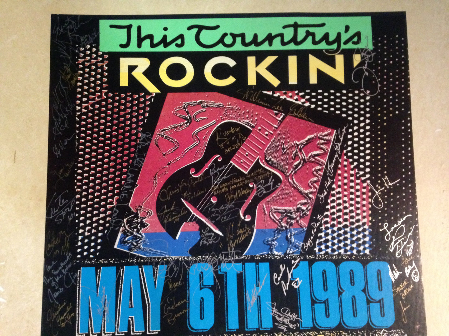 This Country's Rockin signed concert poster 1989 Ted Nugent 50 auto 1/1 Cbm COA