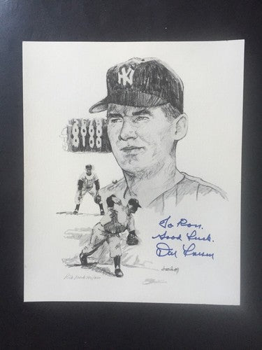 Don Larsen 1956 Perfect Game Litho Photo  Signed Ron Good Luck /250 Cbm Coa
