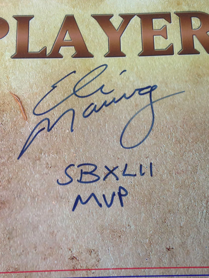 NY Giants Super Bowl MVP signed 16x20 photo framed Eli Manning Simms /26 Steiner