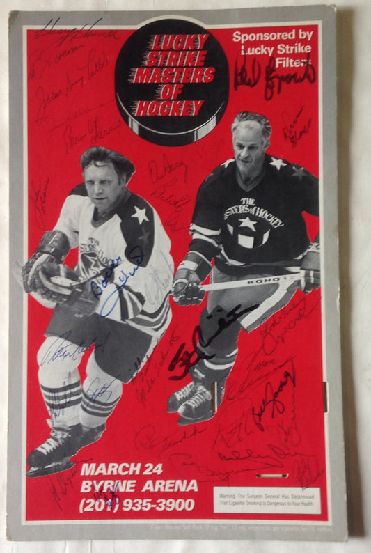 Hockey Legends Lucky Strike Signed Poster 30 auto Bobby Orr Hull Ed Giacomin COA