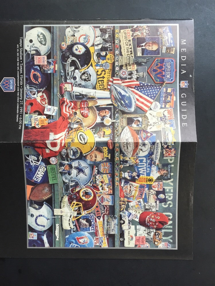 1991 Super Bowl Media Guide Program Tampa Ny Giants Champions Wide Right