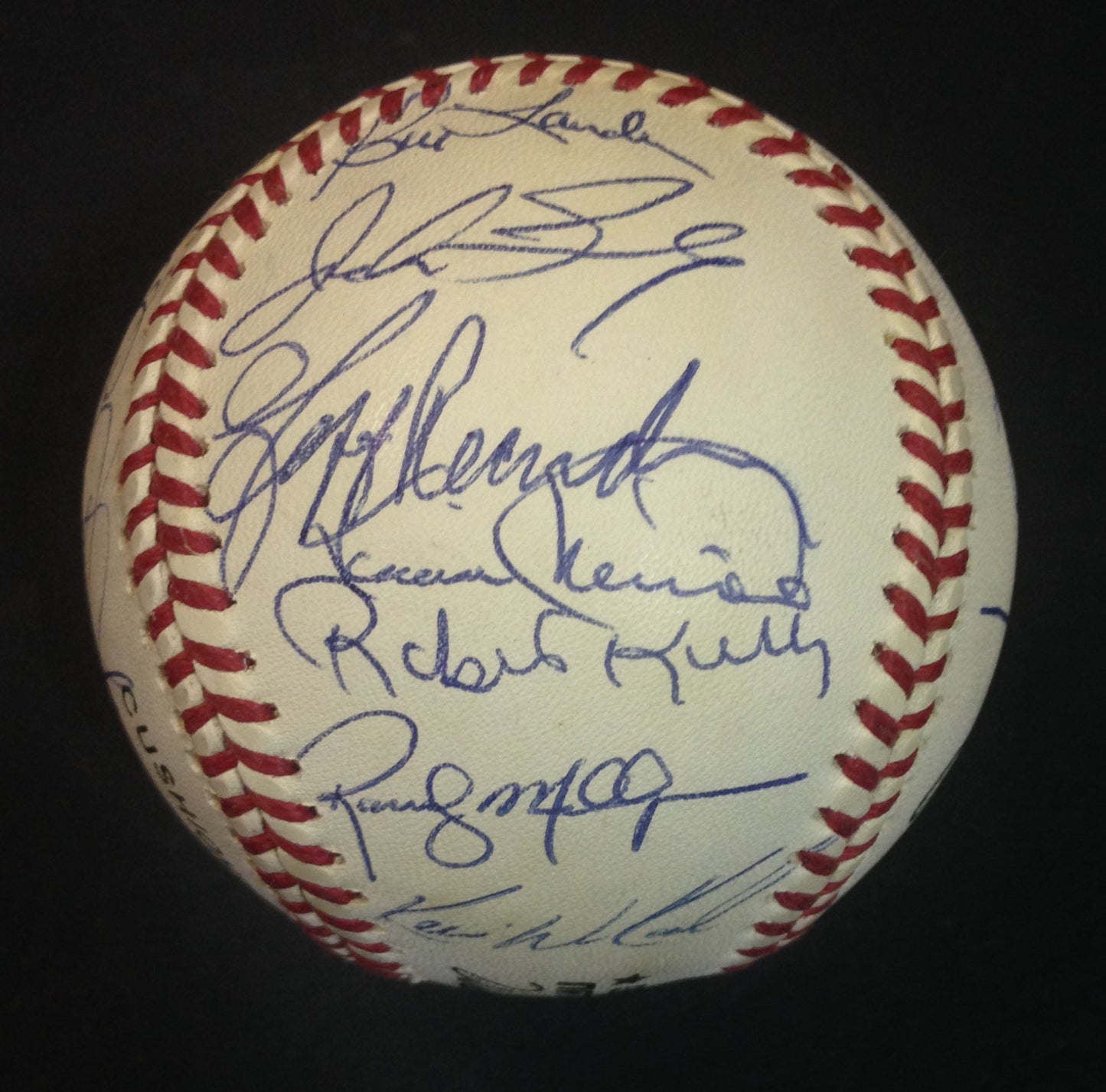 1992 Cincinnati Reds signed official NL Baseball 26 auto Davey Johnson CBM COA
