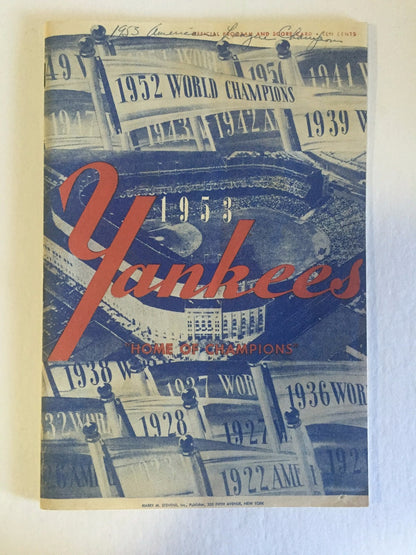 1953 New York Yankees Official Program and Unused Score Card MICKEY MANTLE Berra
