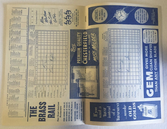1953 New York Yankees Official Program and Unused Score Card MICKEY MANTLE Berra