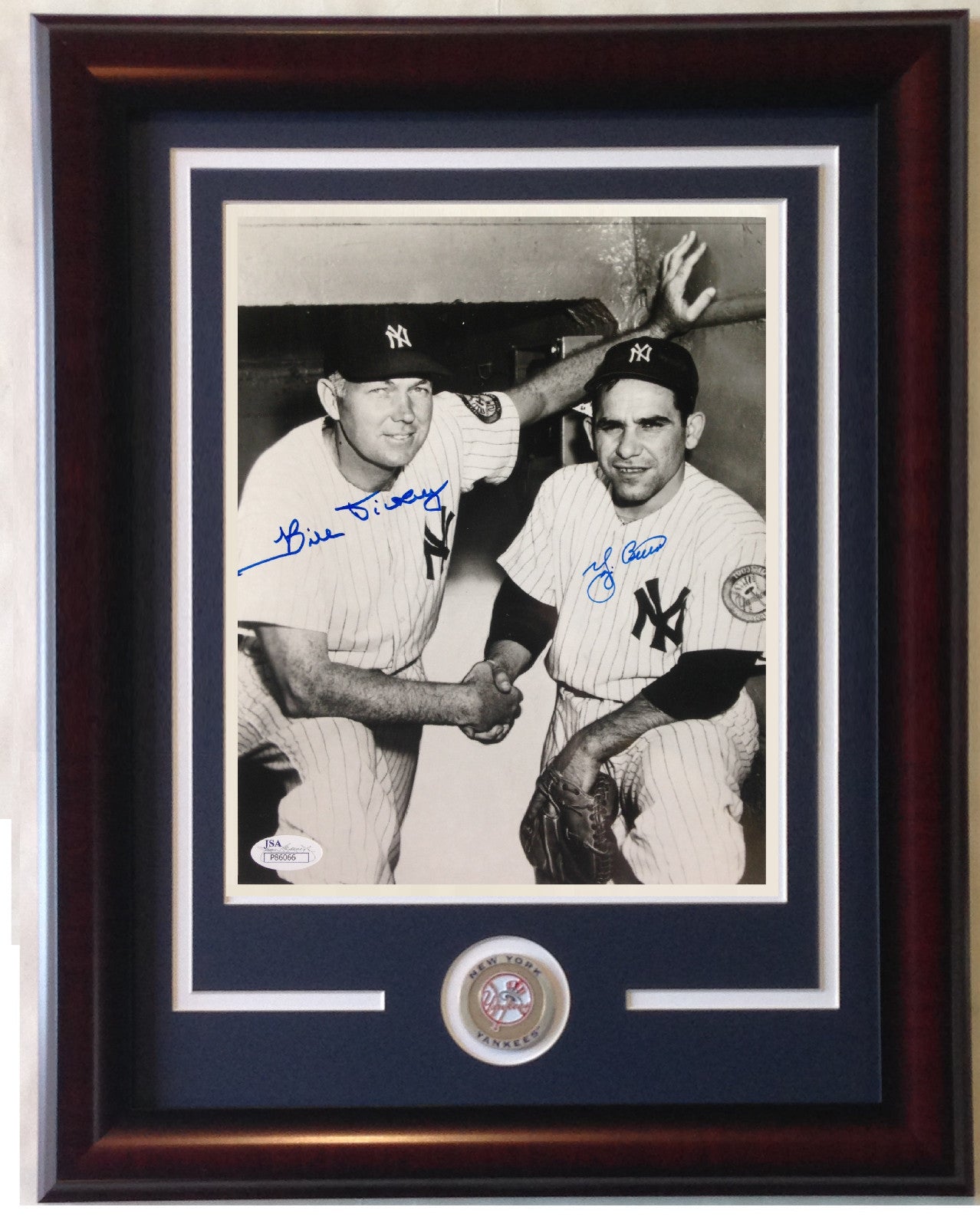 Yogi Berra Bill Dickey #8 signed 8x10 photo framed Yankees Hof auto JSA COA