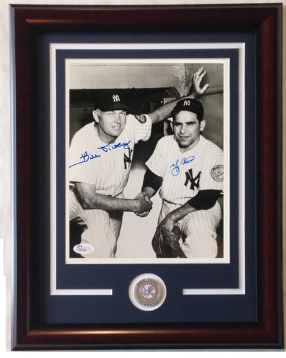 Yogi Berra Bill Dickey #8 signed 8x10 photo framed Yankees Hof auto JSA COA