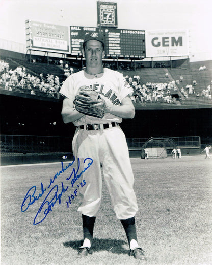Ralph Kiner Signed 8x10 Photograph Ins HOF 75 Best Wishes Indians HOF Auto COA