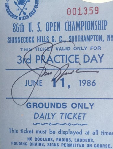 Jack Nicklaus Signed 1986 U.S Open Ticket Mint Auto Jsa Shinnecock Hills