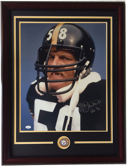 Jack Lambert Signed 16x20 Steelers Teeth Framed Photo HOF 90 Autograph JSA COA