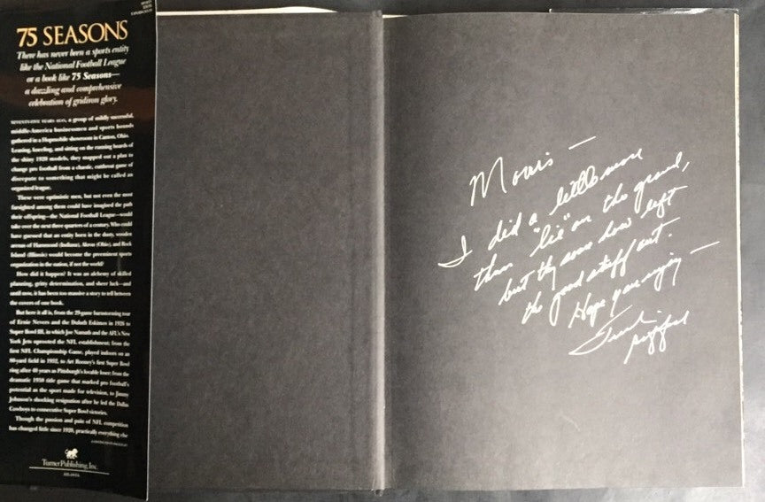 75 Seasons Nfl Hardcover Book Signed Frank Gifford Giants Inscribed Auto Coa