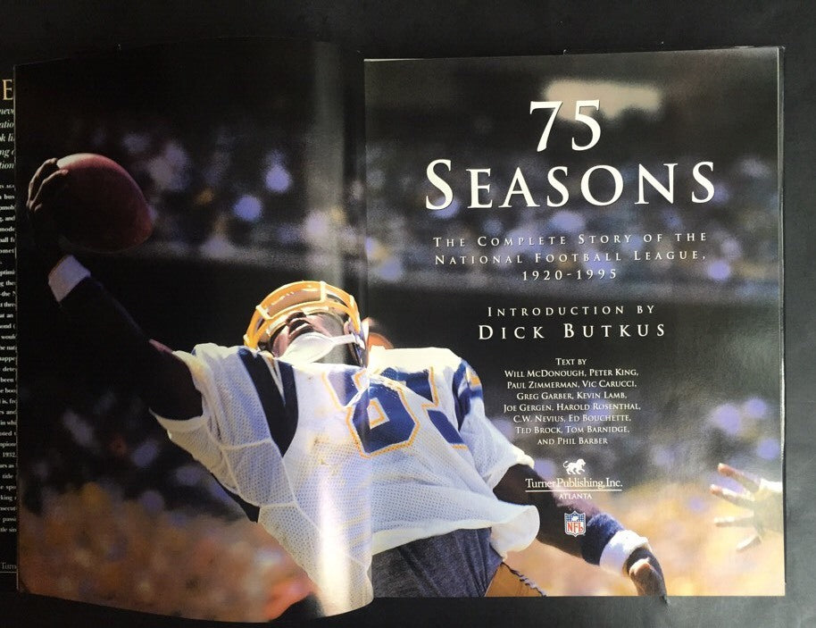 75 Seasons Nfl Hardcover Book Signed Frank Gifford Giants Inscribed Auto Coa