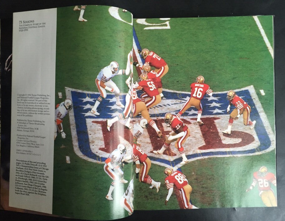 75 Seasons Nfl Hardcover Book Signed Frank Gifford Giants Inscribed Auto Coa