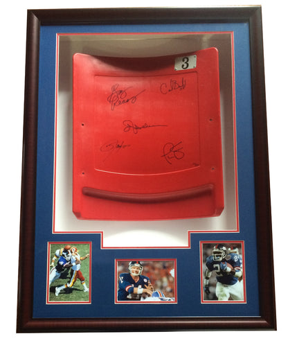 NY Giants signed game used SB framed seatback Taylor Anderson SIMMS Steiner /100