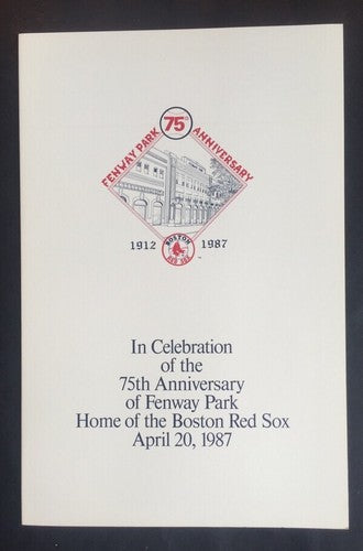 Fenway Park 75Th Anniv 1987 Program Tri Fold Poster Red Sox Williams Fisk Mint
