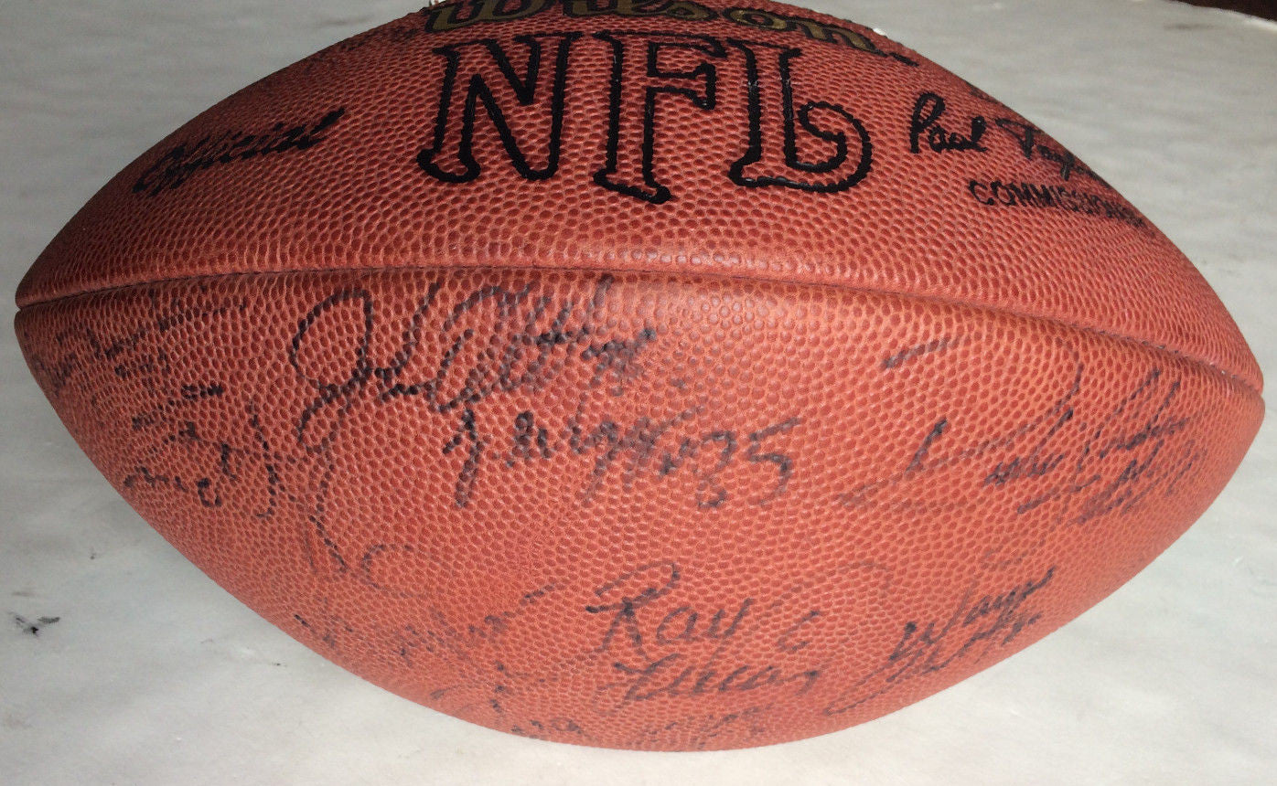 New York Jets signed official NFL football 24 auto Curtis Martin Chrebet CBM COA