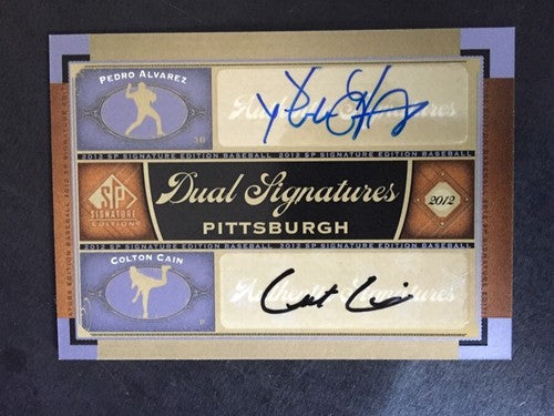 Pedro ALVAREZ & Colton Cain Pirates 2012 SP Signature Edition DUAL AUTO Mint