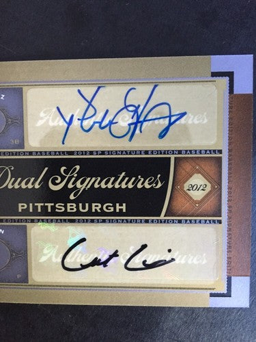 Pedro ALVAREZ & Colton Cain Pirates 2012 SP Signature Edition DUAL AUTO Mint