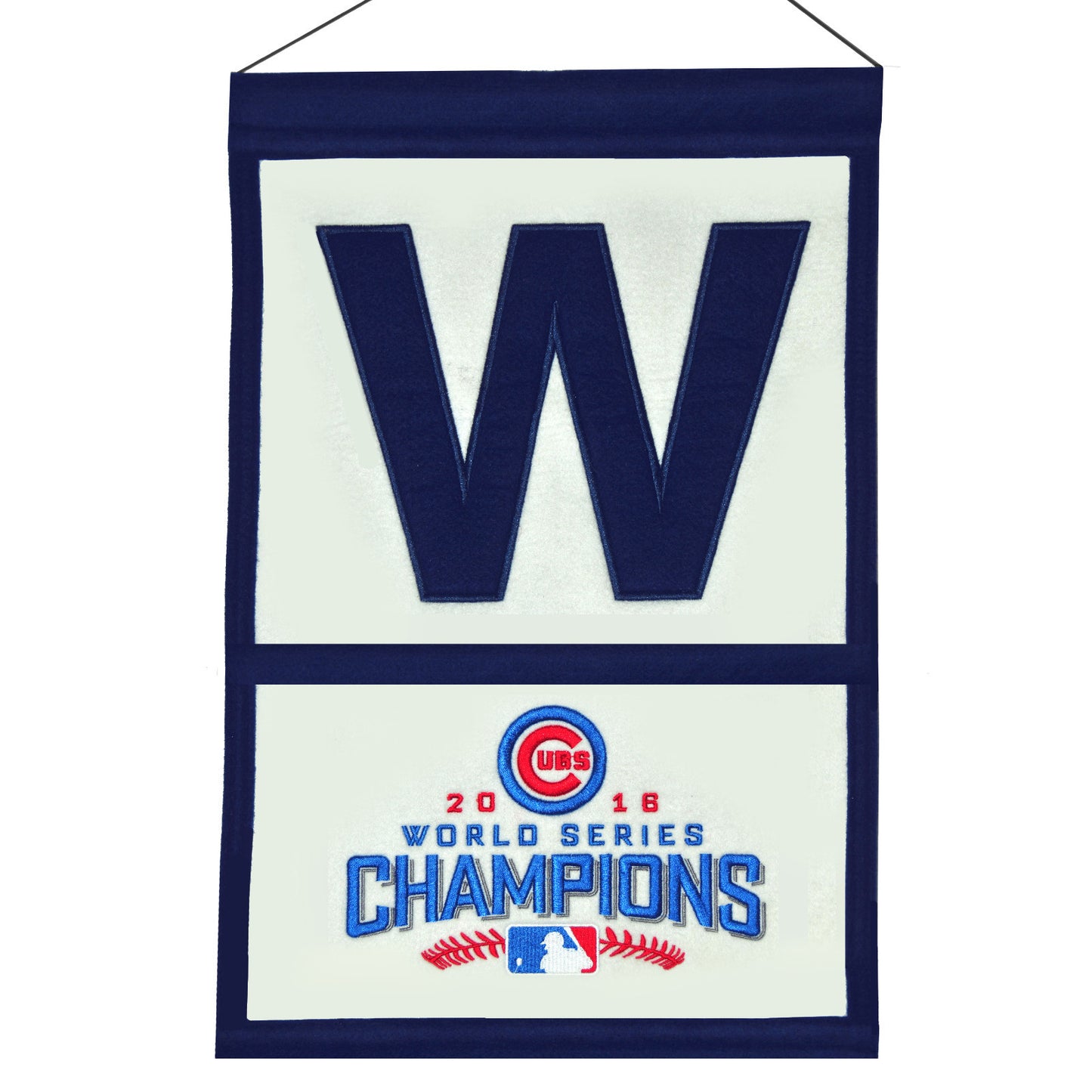 Chicago Cubs 2016 World Series Champions Win W PATCH banner 12x18 Felt
